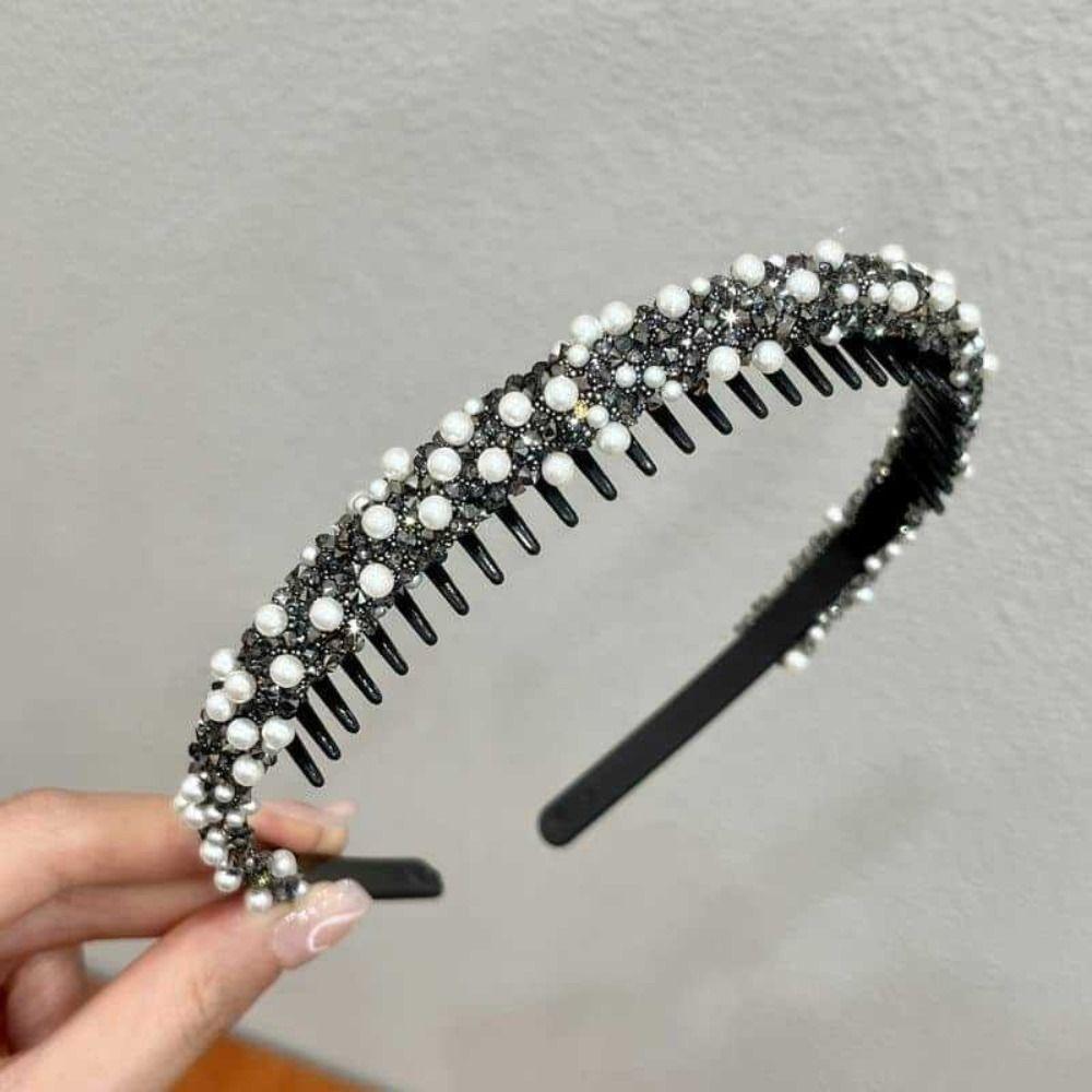Thin Rhinestones Antislip Hairband Pearl Face Wash Hair Hoop Female Hair Accessories