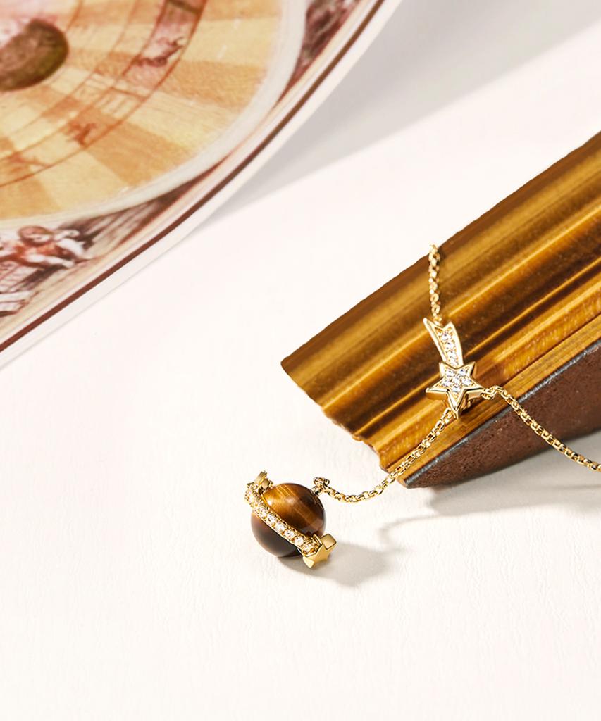 Lola Rose Heliocentric Tiger'S Eye Drop Pendant Fashion Necklace