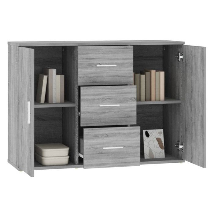 VidaXL Buffet Sonoma gris 91x29,5x65 cm Bois d'ingénierie 823348