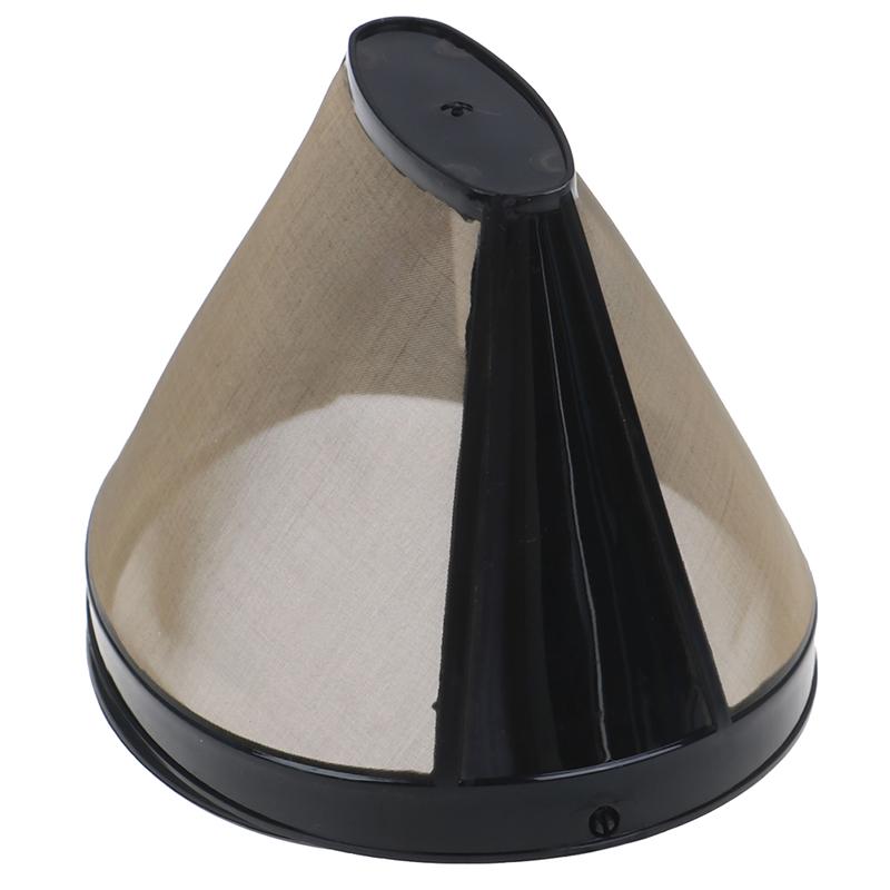 Моющийся фильтр для кофе с золотой ручкой, многоразовый конический фильтр для кофе