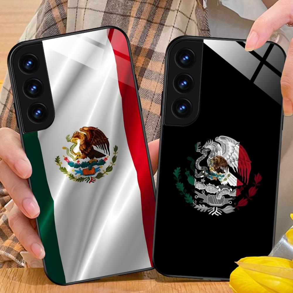 Mexico Flag Mobile Cell Phone Case for Samsung Galaxy S26 S25 S24 S23 S22 S21 S20 Note20 Plus FE Ultra Glass Colorful Cover