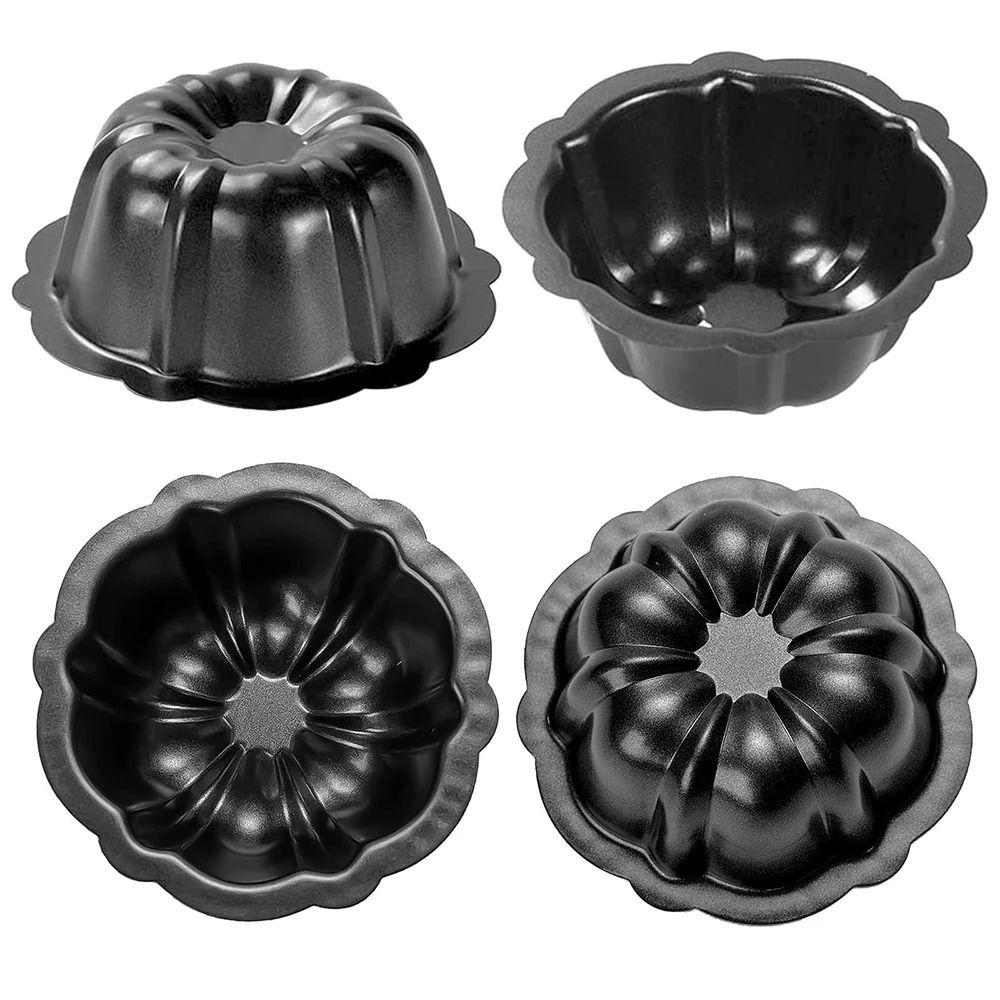 4 Pcs Nonstick Fluted Cake Mold 4 Inch Muffin Cups Easy to Clean Oven Baking Mold  Cupcake