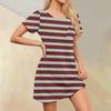 Womens Summer Dresses Short Sleeve Linen Casual T-Shirt Dresses Swing Beach Midi Dress Sundresses With Pockets