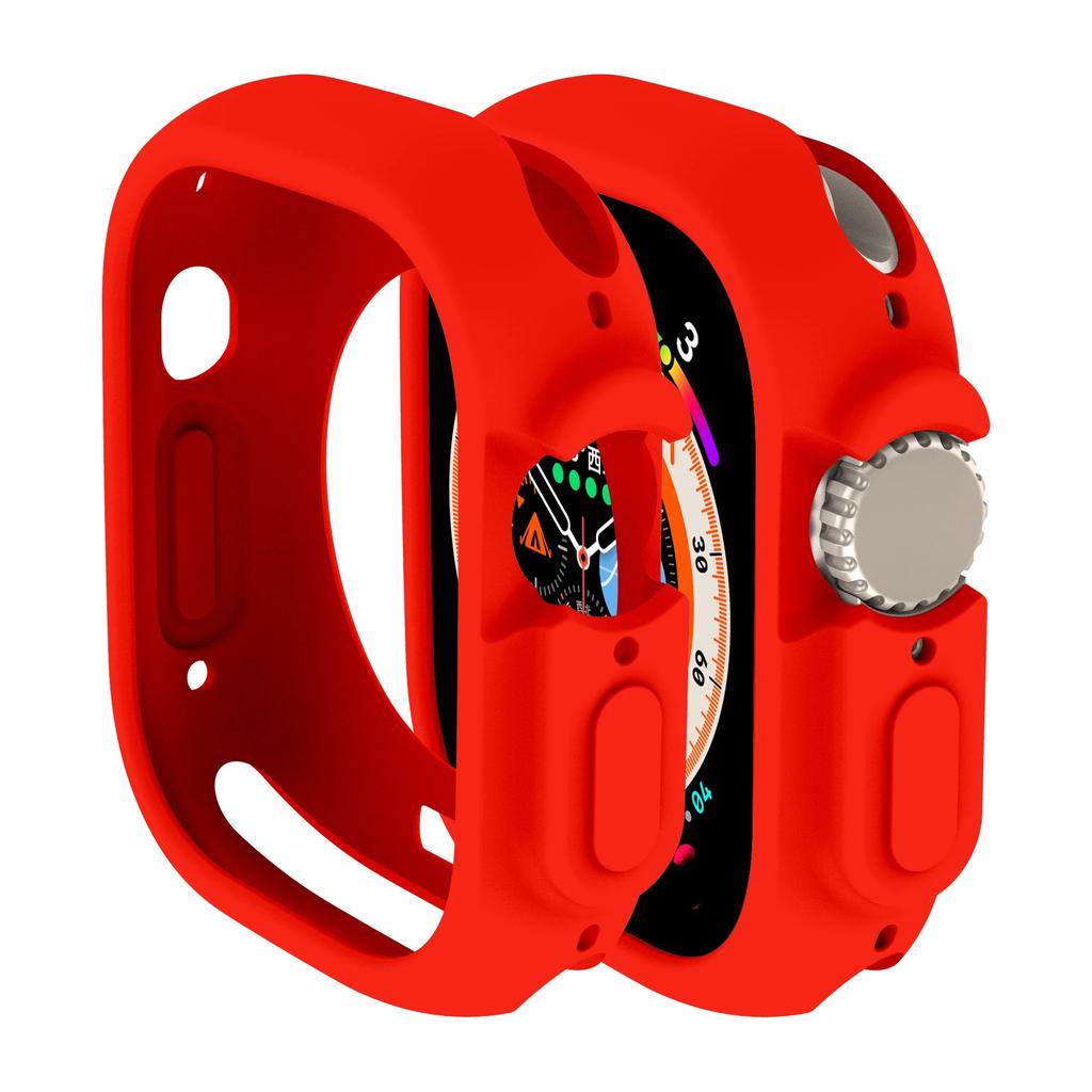 Мягкий силиконовый чехол для Apple Watch 9 8 Ultra 49 мм 45 мм Защитная крышка Для iWatch серии 7 6 5 4 SE 40 44 41 мм Бампер