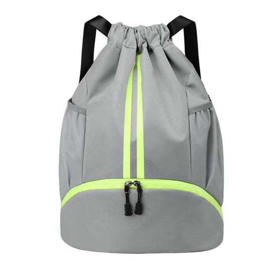 Спортивная сумка для спортзала с шнурком Футбольная сумка большой вместимости Регулируемый спортивный рюкзак с отделением для мячей Водонепроницаемая спортивная сумка из ткани Оксфорд