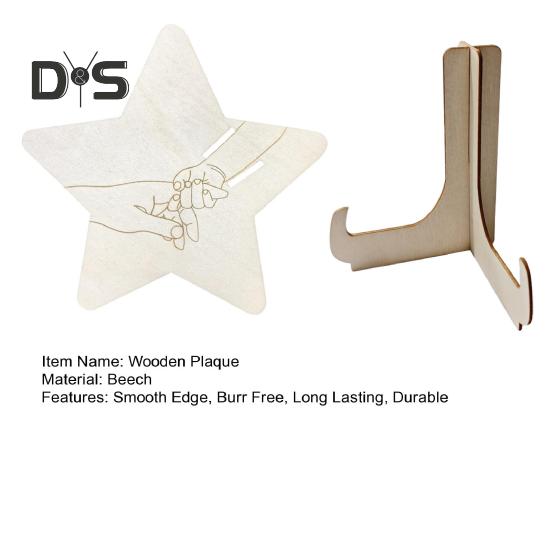 Wooden Baby Birth Wristband Display Board with Base Smooth Edge Burr Free Newborn Arrival Hand-Carved Versatile Plaque