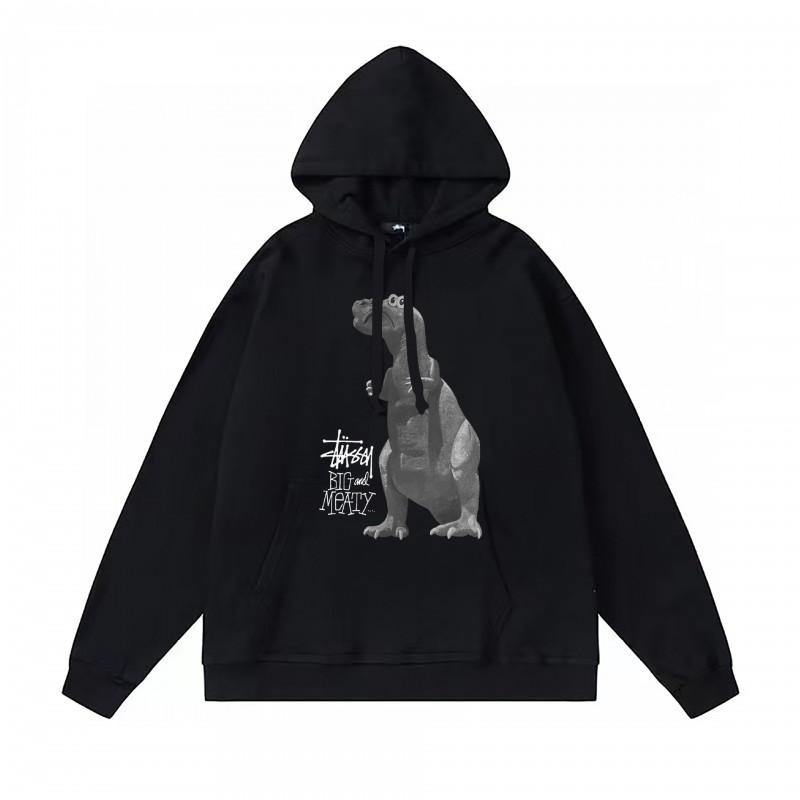 Худи Stu Streetwear Зимняя теплая хлопковая толстовка на флисе с принтом букв Свободный крой Мужская