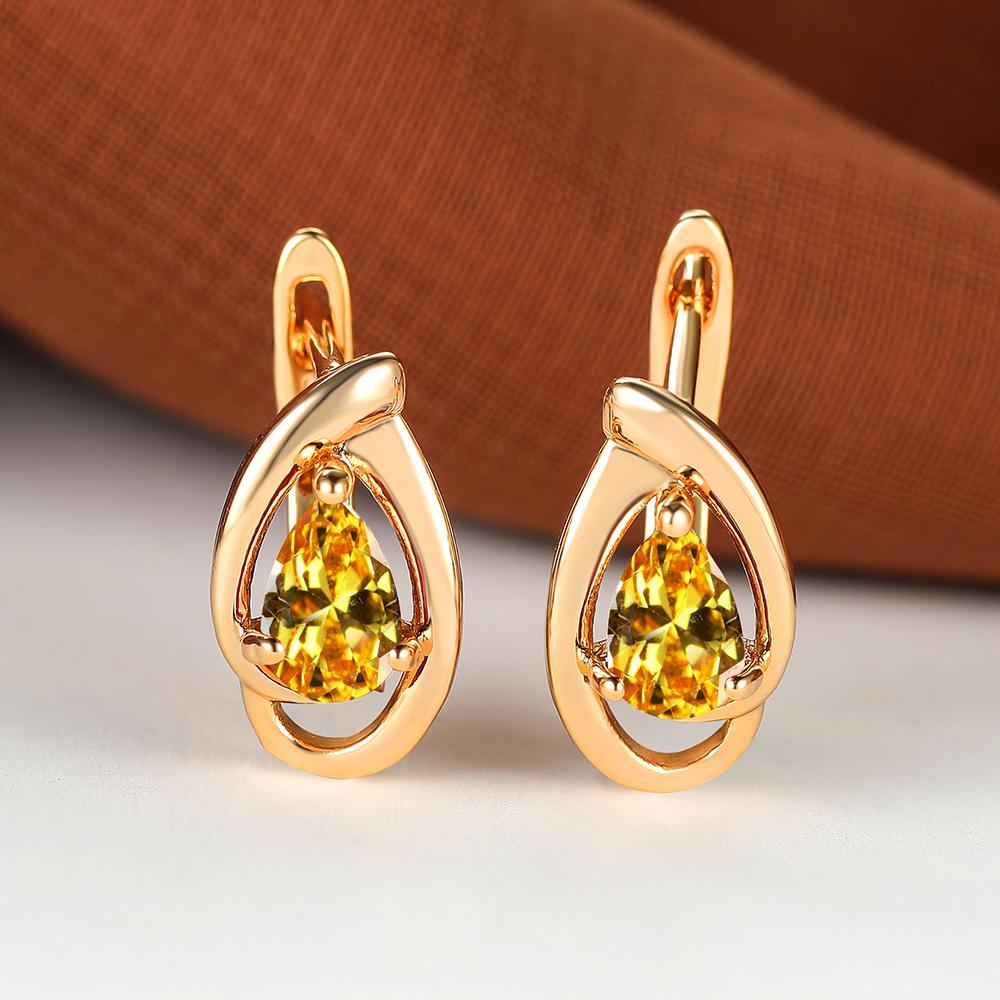 Серьги-капли цвета шампанского и циркона для женщин, серьги-кольца с кристаллами золотого цвета, свадебные украшения