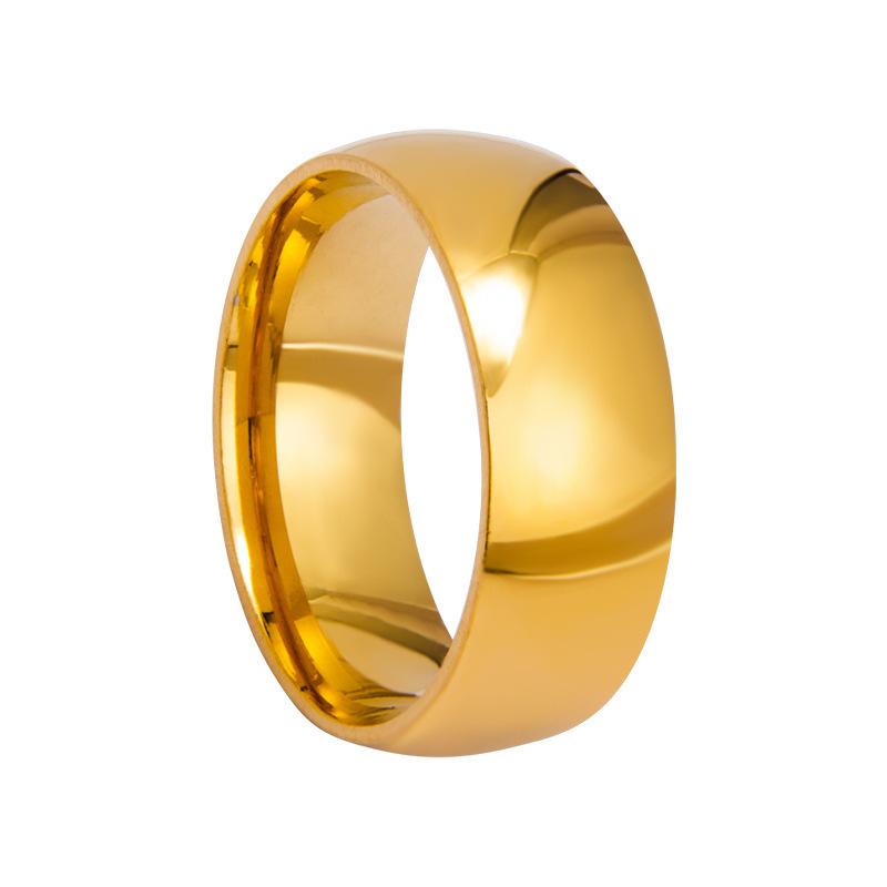 8mm Inner and Outer Ball Female Plain Circle Glossy Couple Ring