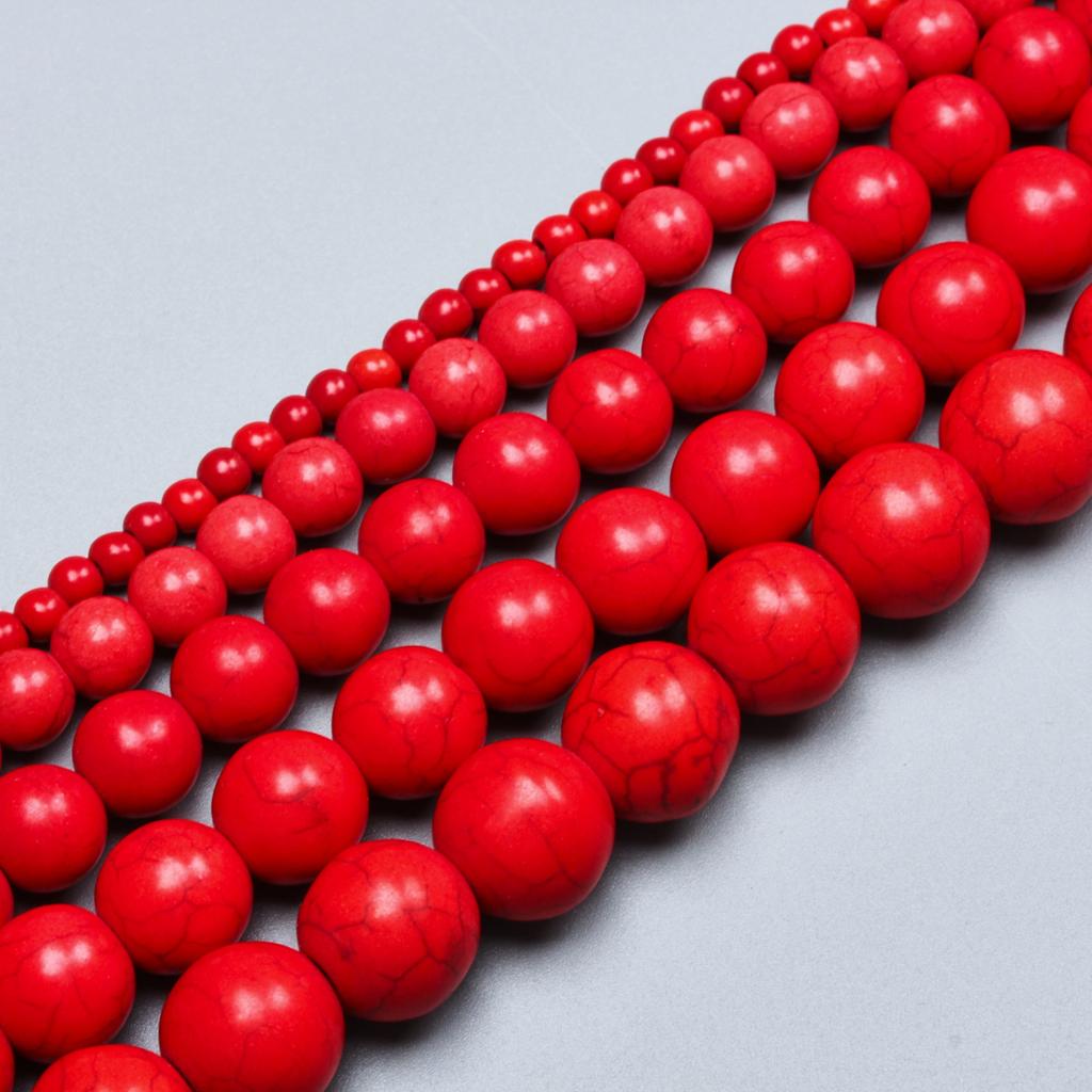 Loose Beads for Necklace Bracelet DIY Beaded Material Natural Stone 15-40pcs Fashion Jewelry Making Beads 4-14mm Red Turquoise  Pendant Accessories