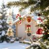 Christmas Party Favors Sea Glass Advent Calendar, 24-Day Acrylic 2D Ornament Set Calendar with Lanyards Santa Gingerbread Man, Tree Hanging