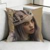 BillieE EEilish Bad Guy Pillow Case Square DoubleSided Sofa Cushion Cover Bedroom Bedside Pillow Gift