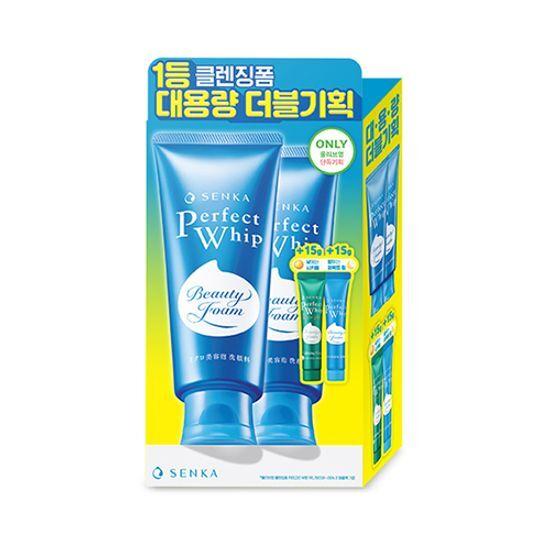 Senka Perfect Whip Facial Wash 150g Double Promotion (+Perfect Whip 15g + Calming Cica 15g)