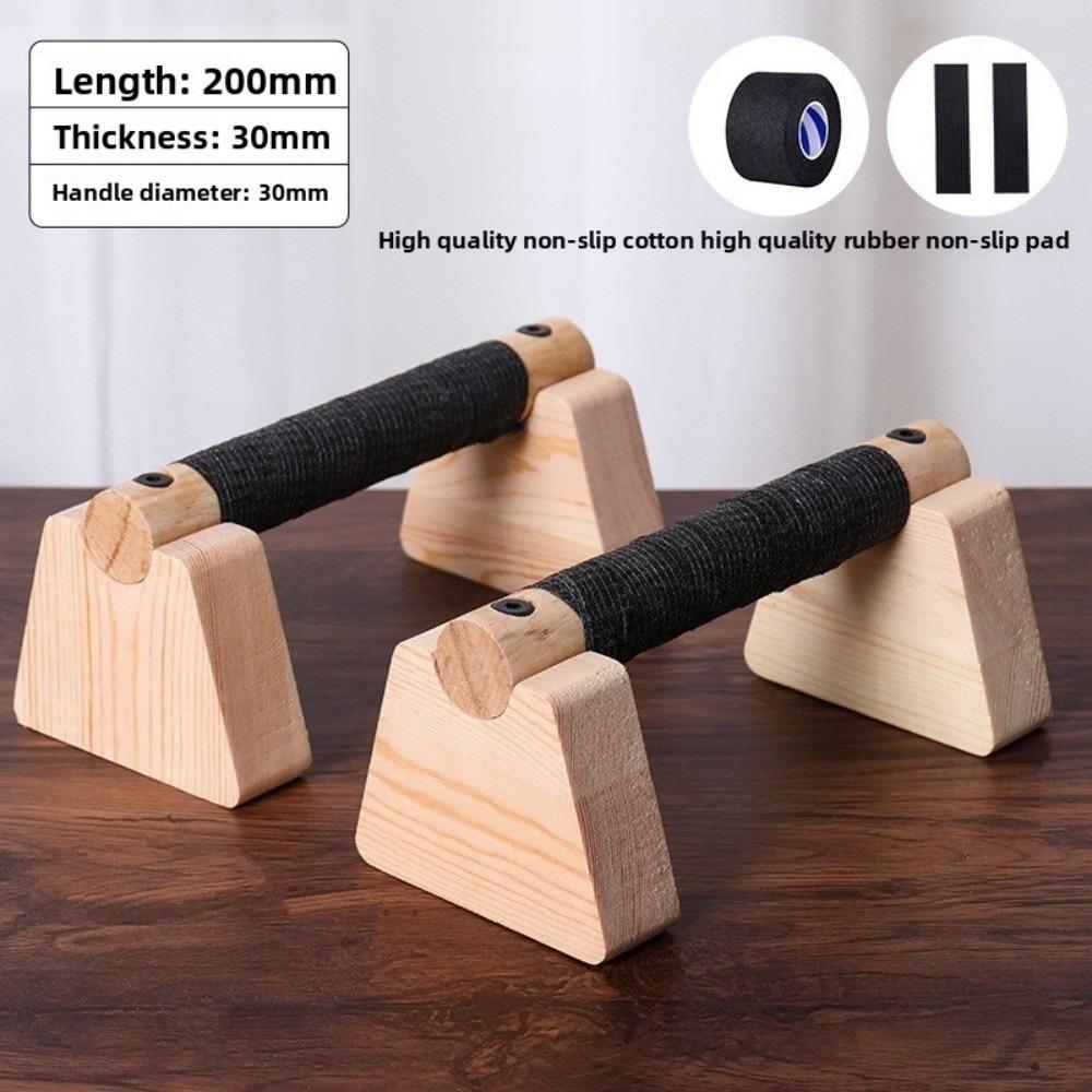 1 Pair Non-slip Parallettes Bars Solid Wood Bracket Push-up Stand Wooden Push Up Bar  Gymnastics