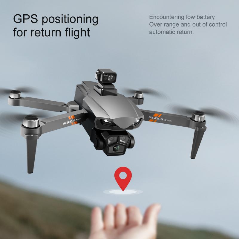 Новый RG601 MAX GPS Drone 8K Professional HD Dual Camera 5G Wifi Преодоление препятствий Бесщеточный складной квадрокоптер RC Дальность 2 км Дрон