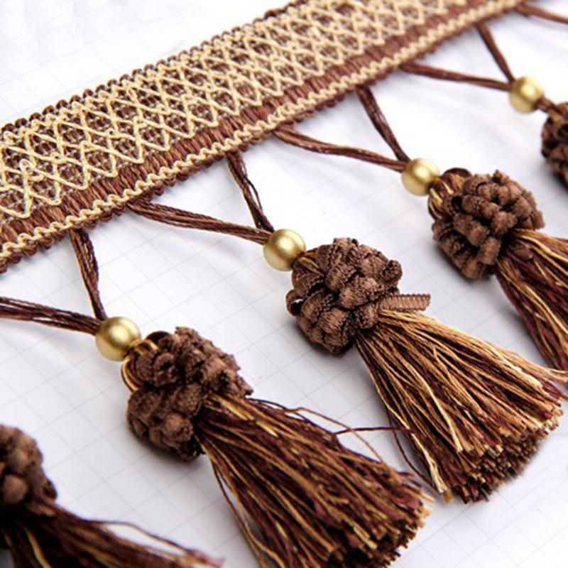 1M Кружево с бахромой из бисера, подвеска с кисточками, отделка края, сделай сам, обивка, штора, скатерть, кружевная лента, швейная фурнитура для штор, декор для дивана