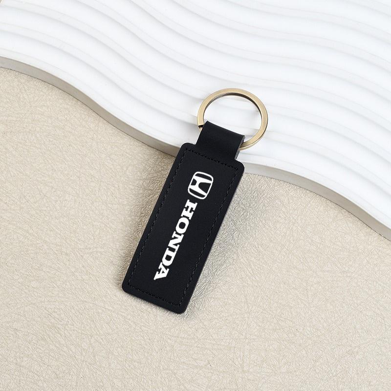 Leather Car Keychain Keyring Buckle Pendant For Honda Civic Accord Fit Jazz Pilot CRV Odyssey Passport City Shuttle HRV Elysion SV0