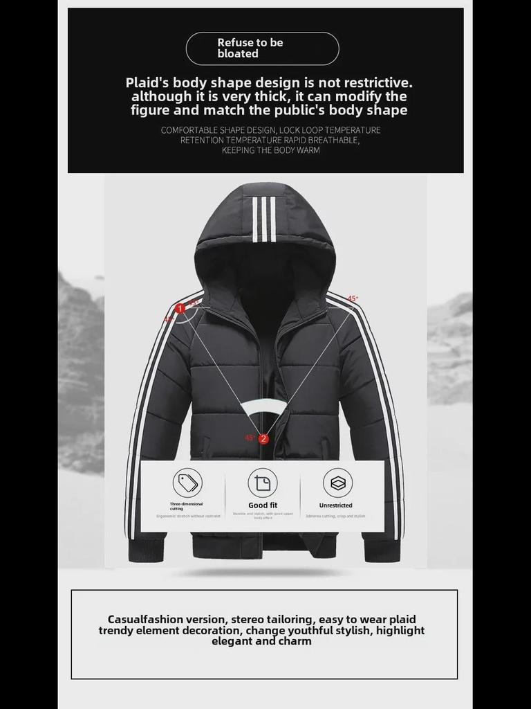 Мужская приталенная куртка с тремя полосками - модная повседневная хлопковая куртка на осень/зиму 2022 года
