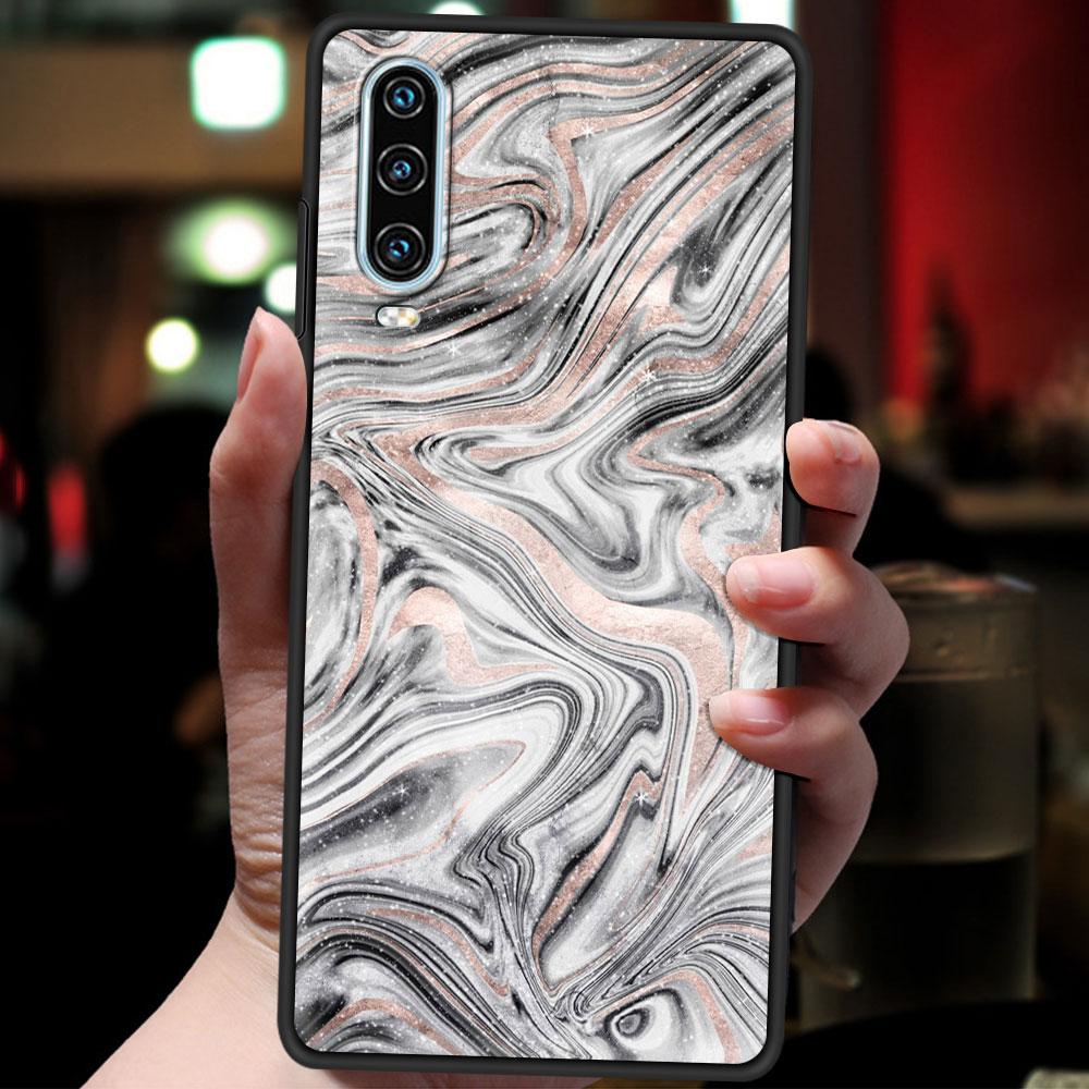 Чехол с мраморным узором и золотыми блестками для Huawei P50 P40 P30 Lite E P20 Pro Y9 Y7 Y6 2019 P Smart 2021 Z Y6p Y7a Y9s, мягкая крышка для телефона