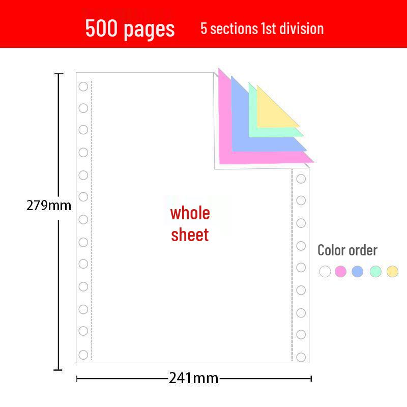 Многослойная компьютерная бумага: Первая, Вторая, Третья, Четвертая, Пятая части; Включает формы накладной и квитанции
