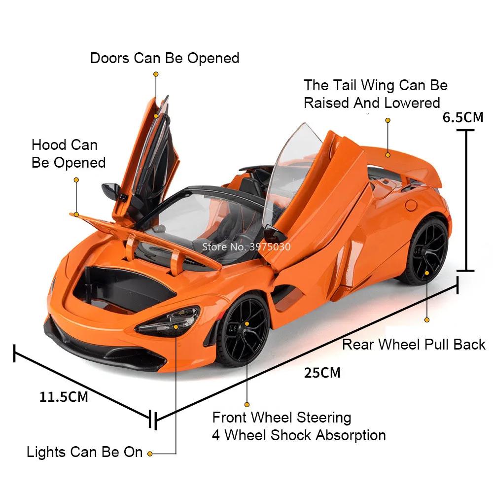 1:18 Apollo EVO 720S Toy Cars Models Alloy Diecast Light Music Miniature Supercar Wheel Steering Vehicle for Children Best Gifts