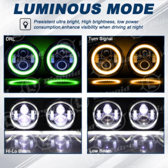 7-дюймовая светодиодная проекторная фара для мотоцикла с зеленым ДХО для Triumph Bonneville T100