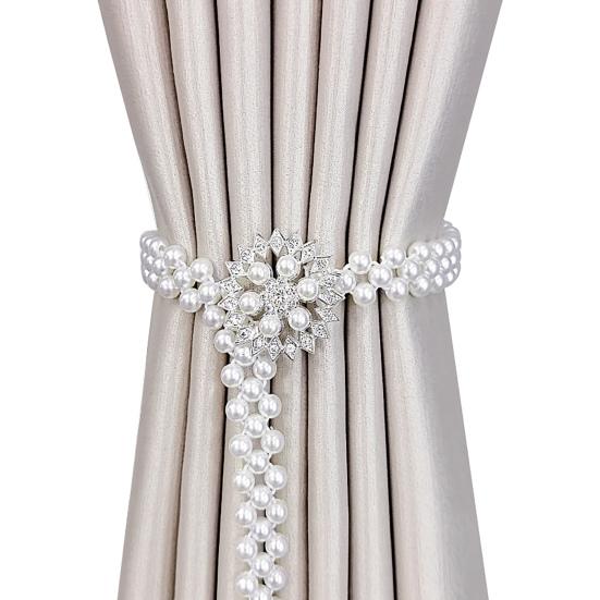 Креативный зажим для штор, нежный сплав, цветок/бантик/бабочка, декор из искусственного жемчуга, износостойкий