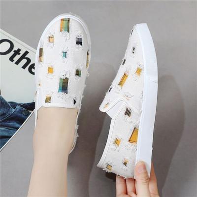 Удобная Y2k Мода Легкая Плоская Холщовая Обувь для Женщин 2025 Лето Повседневная Новинка 2025 39 Оригинальная Обувь для Ходьбы Женская