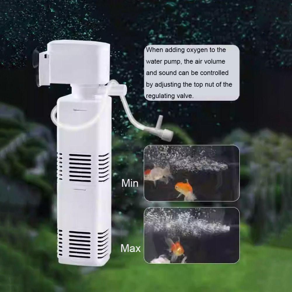Бесшумный внутренний фильтр для аквариума, настенный кислородный воздушный насос 3 в 1, погружной насос для аквариума