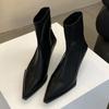 Модные сексуальные остроносые мягкие кожаные дизайнерские ботинки для женщин 2024 года, модные тонкие низкие каблуки, ботильоны для женщин Zapatos Mujer