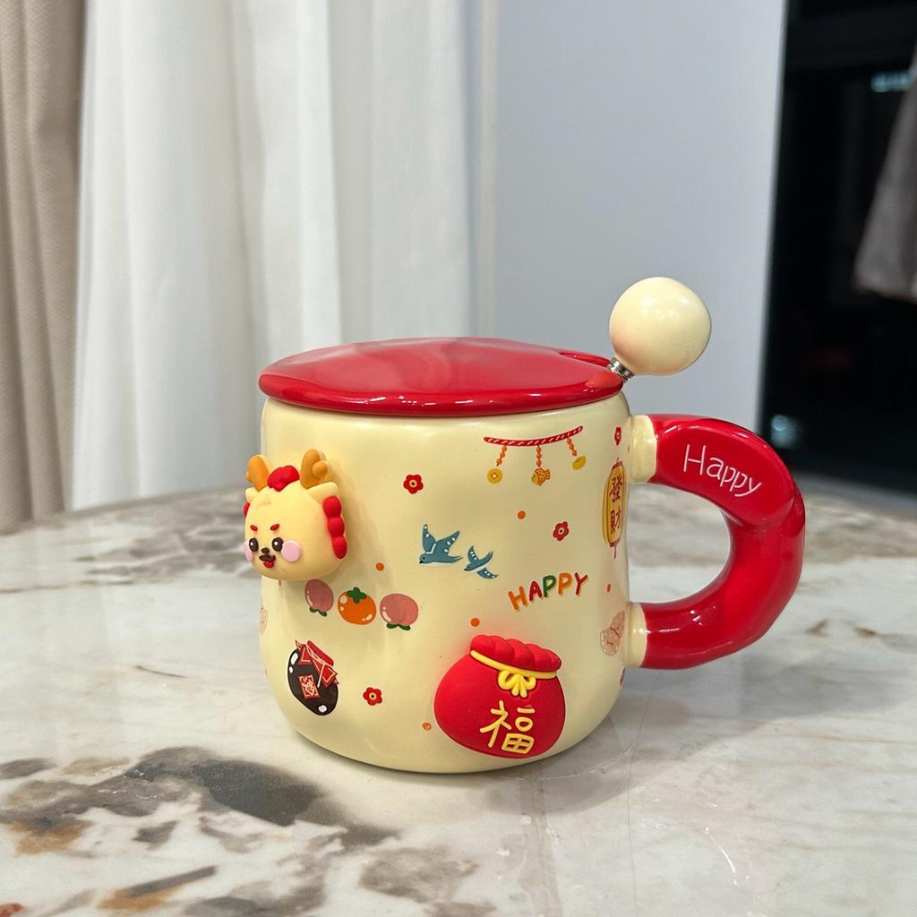 Подарок на Новый год для девочек Год Дракона Чашка Маленький подарок для лучших друзей Подруга Практичная чашка для воды Креативная подарочная коробка Кружка
