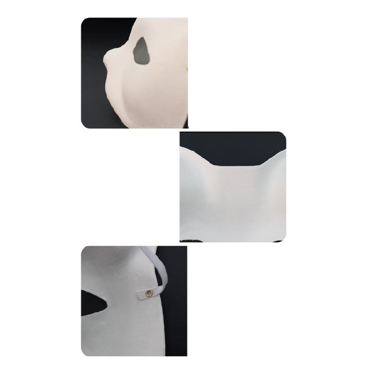 6Pcs Unpainted Cats Mask Set Includes Furry Trim Eye Mesh Sticker Felted Cloth for Painting Unpainted Masquerades Mask