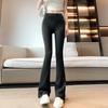 High Waist Slim Casual Trousers Women Flared Shark Pants Plus Velvet Thickened Barbie Pants Large Size Leggings M-4XL