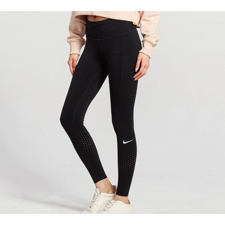 Nike Тайтсы для бега Power Epic Lux Dri-FIT Shark Фитнес-штаны Женские плавки Черные CN8042-010