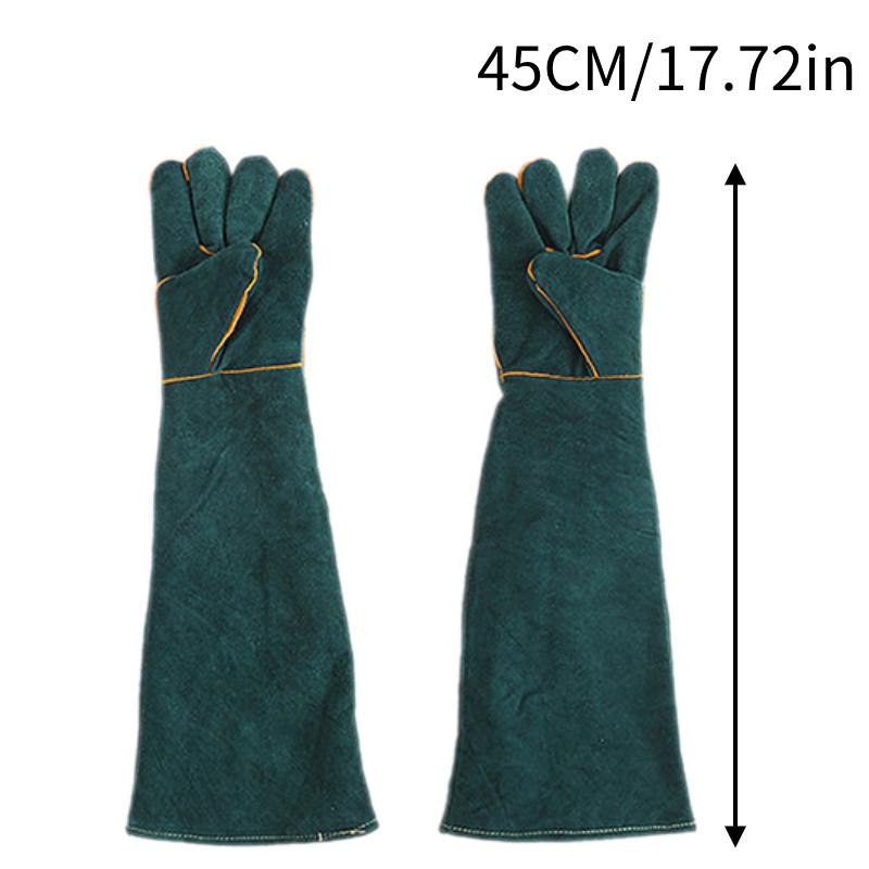Сварочные перчатки из премиальной кожи 60 см Утолщенные Очень длинные Прочные Защитные Рабочие перчатки