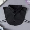 Women Fashion Solid Colour Black White Vertical Small Flip Collar Detachable Versatile Shirt Jumper Jumper Fashion False Collar
