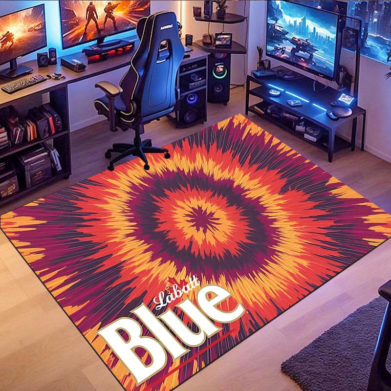 Labatt Blue patterned rug, non-slip rug, suitable for living room, bedroom, game room, computer room and home décor.