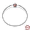 925 Silver 17-20CM Heart Pave Zirconia Original Bracelets Infinity Bracelet Fit DIY Charms Bead Birthday Jewelry Gifts Hot Sale