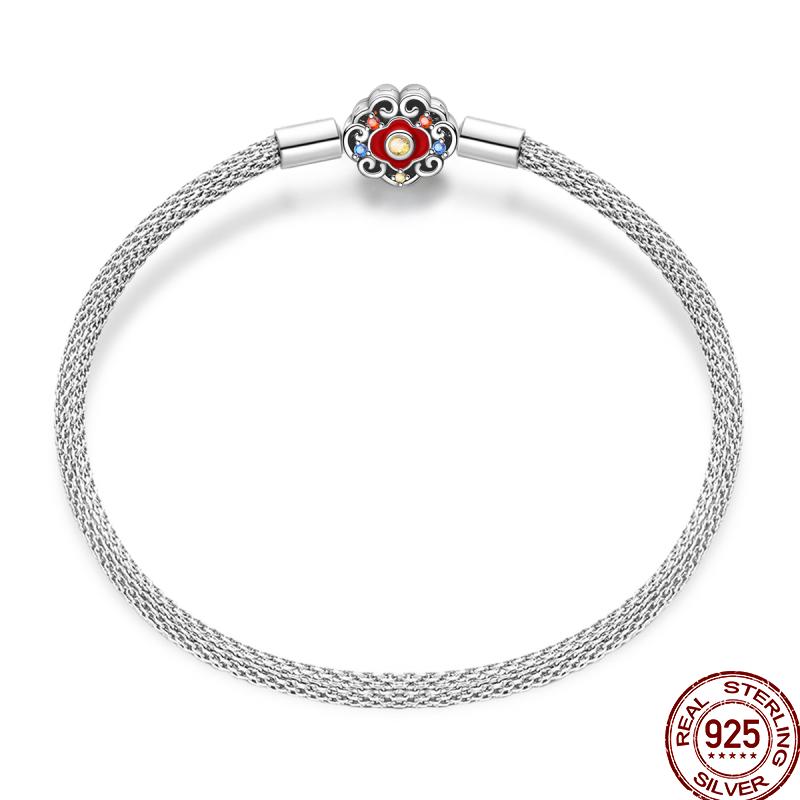 925 Silver 17-20CM Heart Pave Zirconia Original Bracelets Infinity Bracelet Fit DIY Charms Bead Birthday Jewelry Gifts Hot Sale