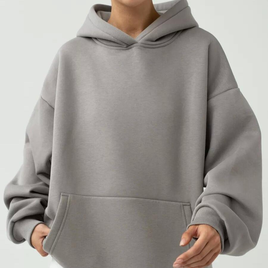 Женская толстовка с капюшоном с длинным рукавом для осени/зимы – Свободный и повседневный топ