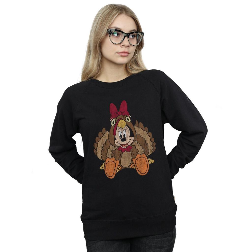 Disney Womens/Ladies Minnie Mouse Thanksgiving Turkey Costume Sweatshirt