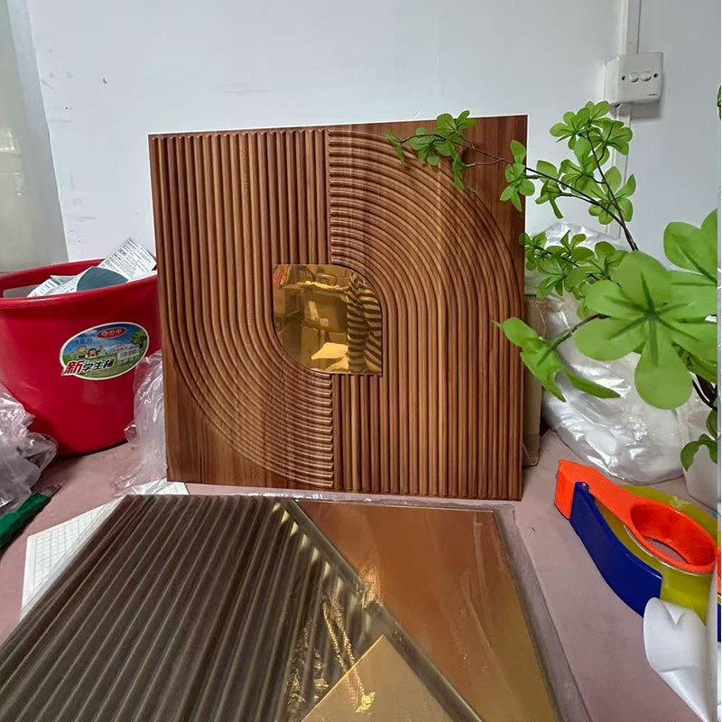 3D тисненная ПВХ стеновая панель, 50x50 см, водостойкая, толстая, декоративная фоновая доска, без клея