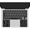SYNERLOGIC Mac OS Quick Reference Keyboard Shortcut Stickers for MacBook 1 (M/Intel) + Word/Excel (for Mac) - Air/Pro/iMac/Mac/Mini (Black, Set)