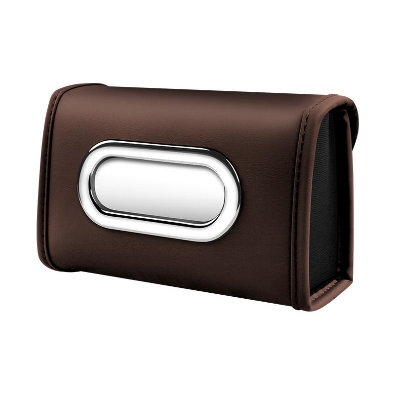 New Car Tissue Box Holder PU Leather Car Center Console Armrest Napkin Box, Hanging Multi-Functional Tissue Box, Tissue Bag