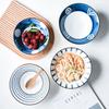 Salad Bowl 8 inch Ceramic Creative Hand Painted Pattern Japanese Ramen Bowl Household Large Noodle Soup Bowl Multi Purpose 20cm