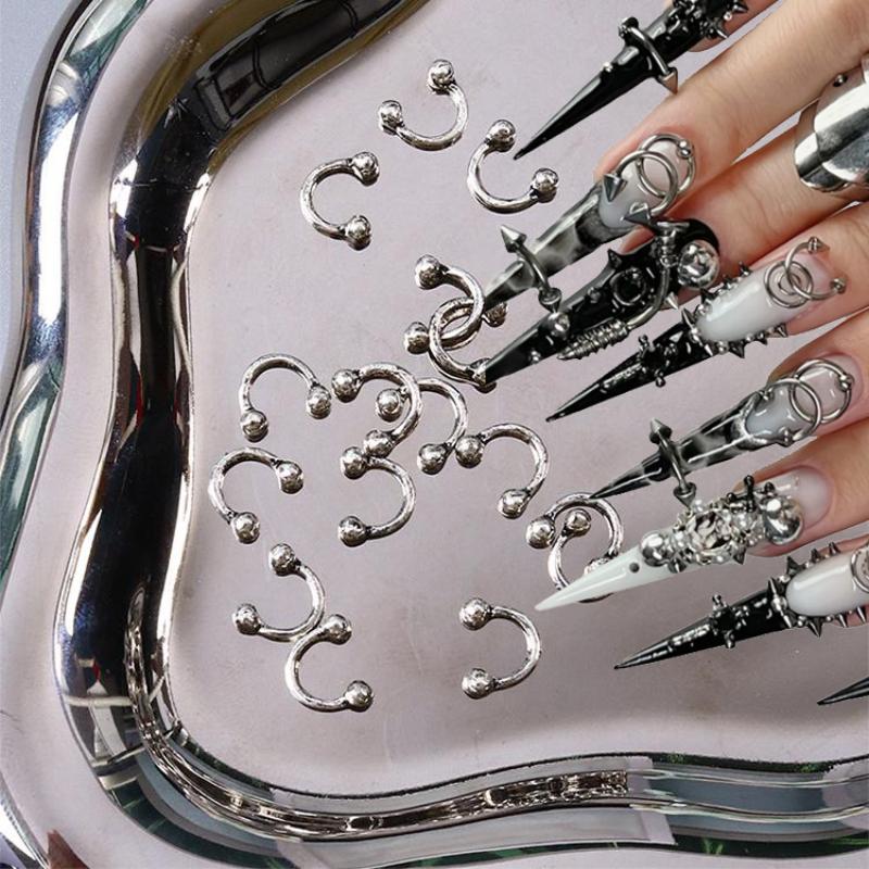 20 шт. Дизайн Панк Стиль Детали для Ногтей Сплав Шипы Золото Серебро Кривая Стрела Заклепка Украшение Ногти Арт Аксессуары Подвески для Ногтей