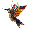Колибри Украшение для ловца солнца в помещении и на открытом воздухе в саду Акриловое витражное стекло Красочные птицы-духи Настенное подвесное украшение для окна Подвеска-ловец солнца