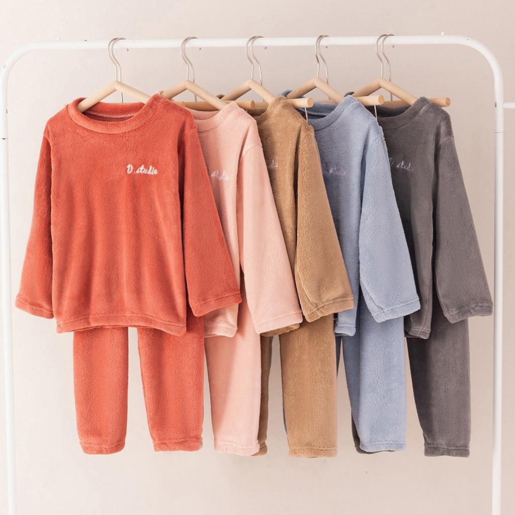 Children's Coral Velvet Pajamas Set Children's Facecloth Homewear