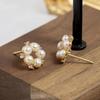 Модные серьги-гвоздики с искусственным жемчугом и кристаллами для женщин, минимализм, темперамент, праздничная бижутерия, подарок AVE