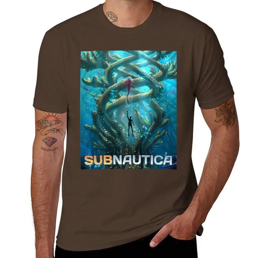 Subnautica Poster T-Shirt summer top plus sizes quick drying mens graphic t-shirts hip hop